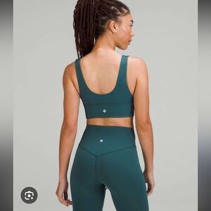 (MATCHING SET)Lululemon Ribbed Align 25” leggings+Ribbed Align bra Jasper Green